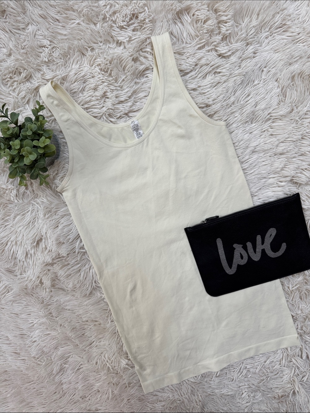 Yelete One Size Stretch Tank Top 💗 Cream